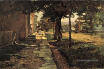 Rue à Vernon Impressionniste Indiana paysages Théodore Clement Steele Peinture à l'huile